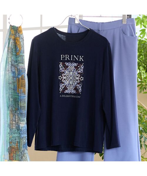 missel / ミゼール カットソー | 【洗える・吸湿発熱素材・日本製・3Lサイズあり】PRINK刺繍カットソー | 詳細5