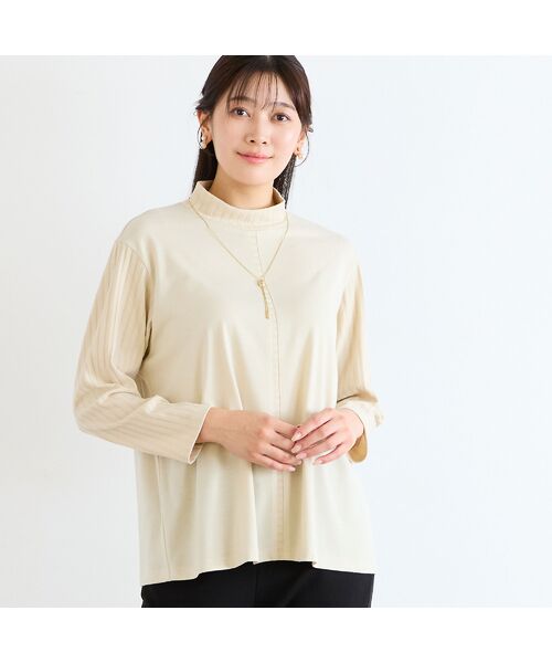 missel / ミゼール カットソー | 【洗える・一部カラーアンサンブル可・L～4Lサイズ】ベア天×針抜きカットソー | 詳細1