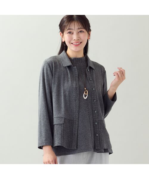 missel / ミゼール カットソー | 【洗える・一部カラーアンサンブル可・L～4Lサイズ】ベア天×針抜きカットソー | 詳細5