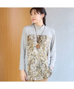 missel / ミゼール カットソー | 【洗える・L～4Lサイズ】フロントペイズリー柄カットソー