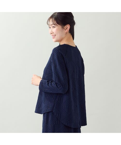 missel / ミゼール カットソー | 【洗える・セットアップ可・3Lサイズあり】幾何柄ジャカードニットプルオーバー | 詳細8