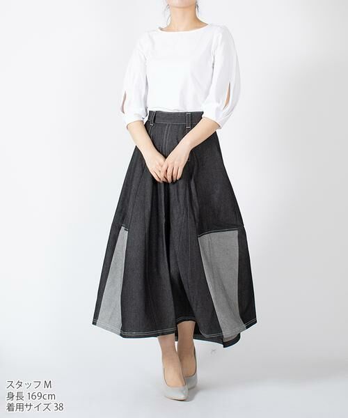 MISS J / ミス ジェイ ミニ・ひざ丈スカート | デニムフレアスカート | 詳細21