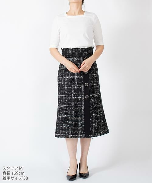 MISS J / ミス ジェイ ミニ・ひざ丈スカート | ファンシーツイードスカート | 詳細5