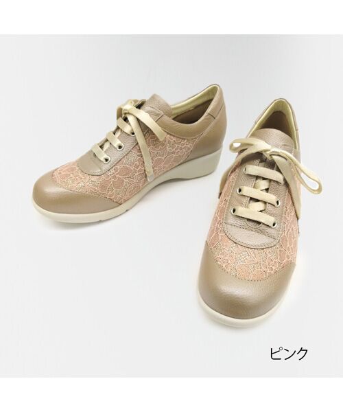 Miss Kyouko/ミスキョウコ 4E グリッターレーススニーカー ピンク 23.5 Miss Kyouko/ミスキョウコ 4E グリッターレーススニーカー ピンク 23.5