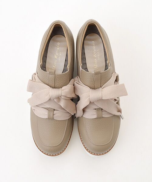 Miss Kyouko / ミスキョウコ フラットシューズ | Miss Kyouko 4E リボンデザインスリッポン | 詳細2