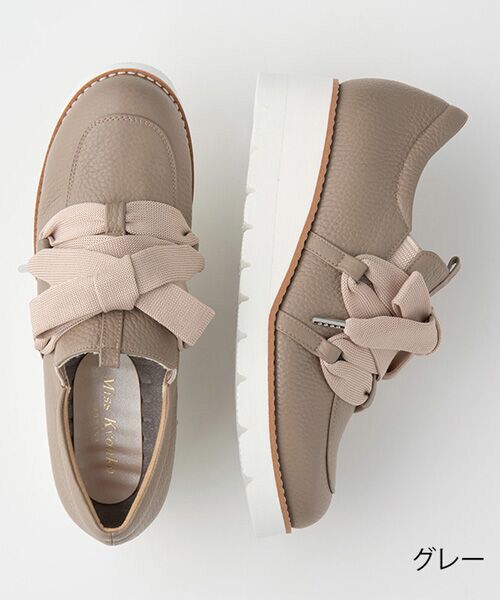 Miss Kyouko / ミスキョウコ フラットシューズ | Miss Kyouko 4E リボンデザインスリッポン | 詳細9