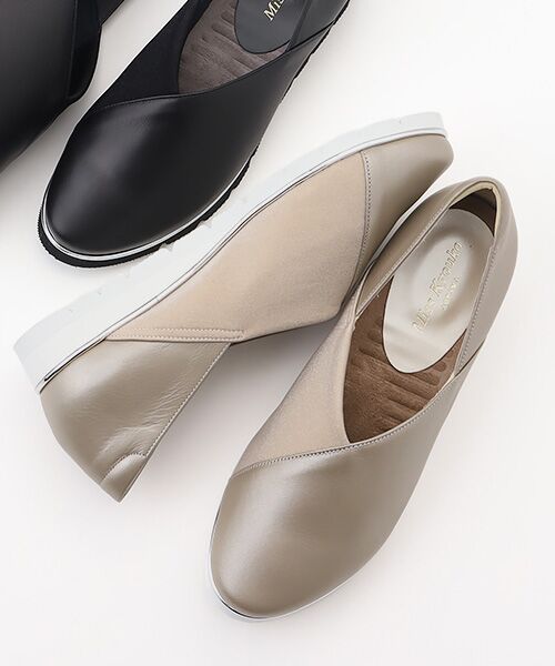 Miss Kyouko / ミスキョウコ フラットシューズ | Miss Kyouko 4E 撥水ストレッチコンビシューズ（ベージュ）