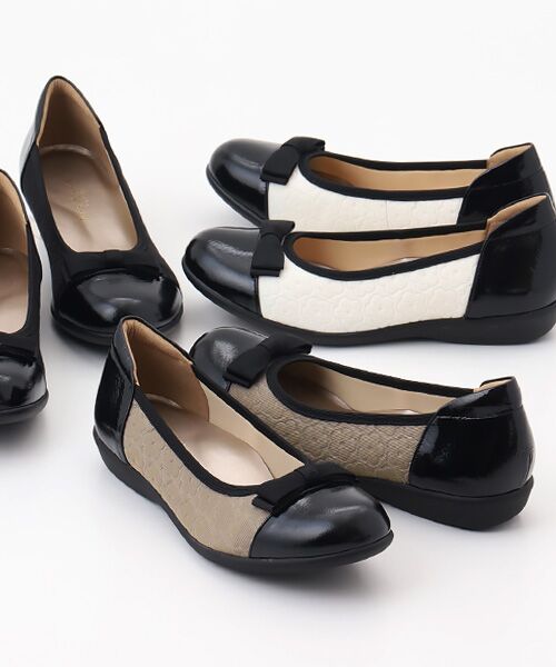 Miss Kyouko / ミスキョウコ バレエシューズ | Miss Kyouko 4E 撥水リボンバレエシューズ（グレージュ）