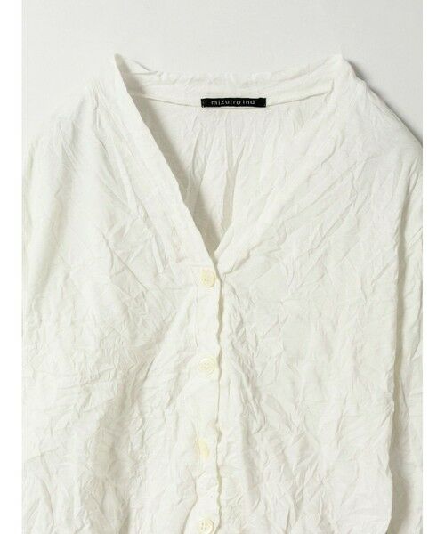 mizuiro ind / ミズイロインド カーディガン・ボレロ | mizuiro ind ワッシャープリーツVネックカーディガン | 詳細3