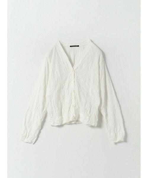 mizuiro ind / ミズイロインド カーディガン・ボレロ | mizuiro ind ワッシャープリーツVネックカーディガン（オフホワイト(color11)）