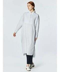 mizuiro ind / ミズイロインド ロング・マキシ丈ワンピース | mizuiro ind タキシードカラーロングシャツワンピース