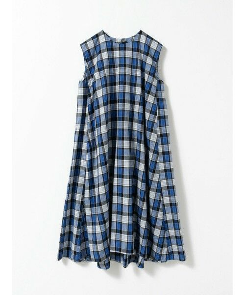 mizuiro ind / ミズイロインド ロング・マキシ丈ワンピース | mizuiro ind マドラスチェックフレアノースリーブワンピース | 詳細7