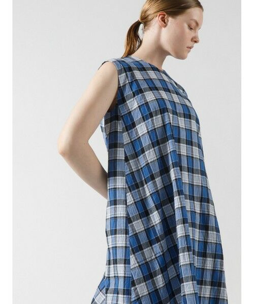 mizuiro ind / ミズイロインド ロング・マキシ丈ワンピース | mizuiro ind マドラスチェックフレアノースリーブワンピース | 詳細13