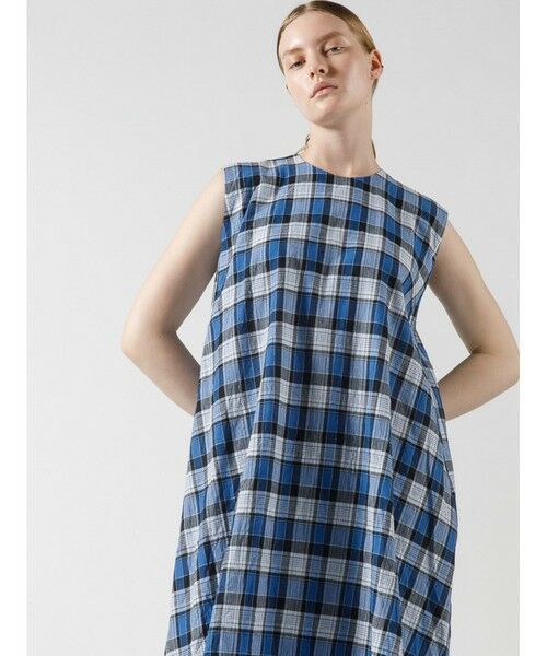 mizuiro ind / ミズイロインド ロング・マキシ丈ワンピース | mizuiro ind マドラスチェックフレアノースリーブワンピース | 詳細12