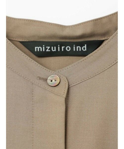 mizuiro ind / ミズイロインド ロング・マキシ丈ワンピース | mizuiro ind T/Rスタンドカラーフレアワンピース | 詳細15