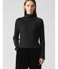 mizuiro ind / ミズイロインド ニット・セーター | mizuiro ind ワイドリブタートルネックプルオーバー