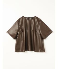 mizuiro ind / ミズイロインド カットソー | mizuiro ind イミテーションレザークルーネックプルオーバー