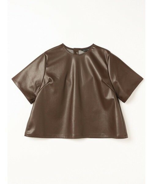 mizuiro ind / ミズイロインド カットソー | mizuiro ind イミテーションレザークルーネックプルオーバー | 詳細1