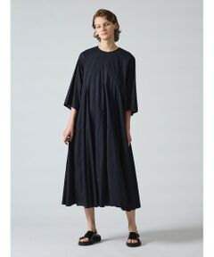 mizuiro ind / ミズイロインド ロング・マキシ丈ワンピース | mizuiro ind クルーネックボリュームフレアワンピース