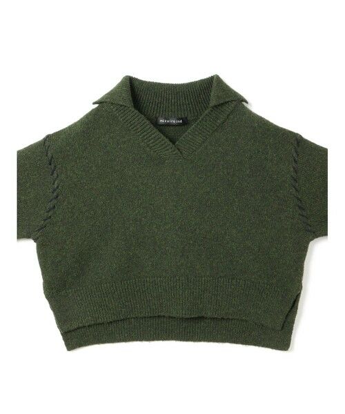 mizuiro ind / ミズイロインド ニット・セーター | mizuiro ind スキッパーハンドステッチショートプルオーバー | 詳細2