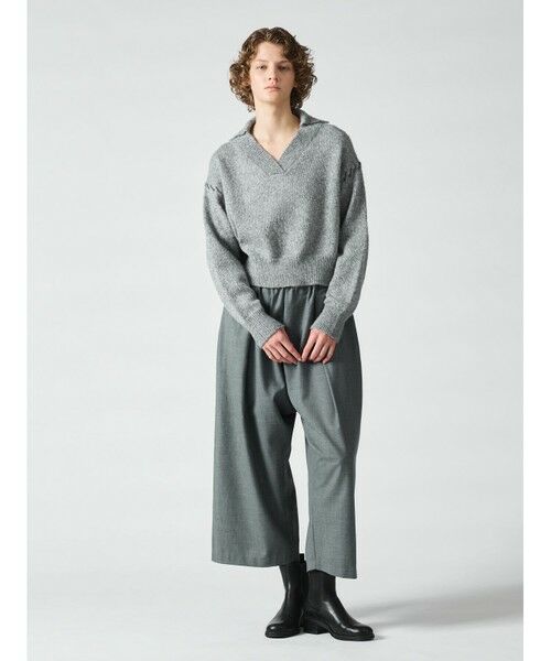 mizuiro ind / ミズイロインド ニット・セーター | mizuiro ind スキッパーハンドステッチショートプルオーバー | 詳細16