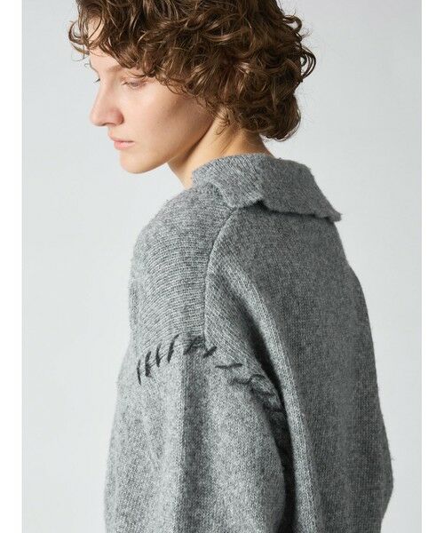 mizuiro ind / ミズイロインド ニット・セーター | mizuiro ind スキッパーハンドステッチショートプルオーバー | 詳細15