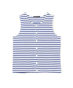 mizuiro ind / ミズイロインド ベスト | mizuiro ind ボーダー クルーネックベスト