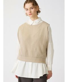 mizuiro ind / ミズイロインド ベスト | mizuiro ind メッシュ柄ベスト