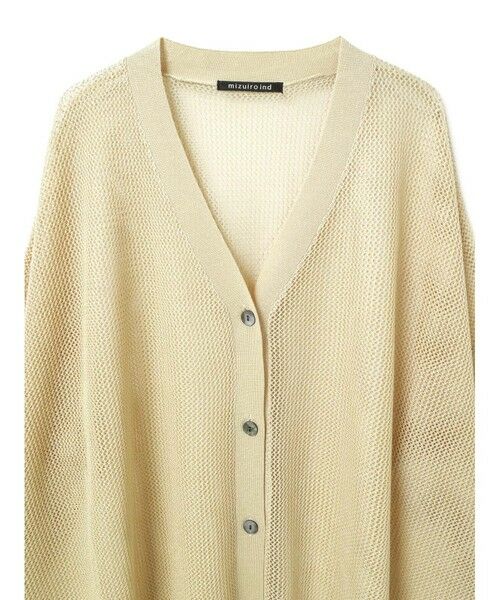 完売品　2024年モデル　ミズイロインド メッシュ柄Vネックロングカーディガン 完売品 2024年モデル ミズイロインド メッシュ柄Vネックロング