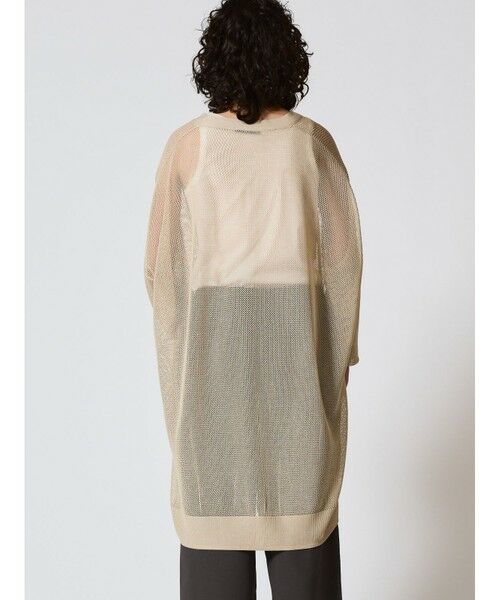 mizuiro ind / ミズイロインド ニット・セーター | mizuiro ind メッシュ柄Vネックロングカーディガン | 詳細8