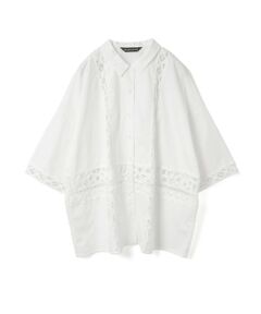 mizuiro ind / ミズイロインド シャツ・ブラウス | mizuiro ind バテンレースワイドシャツ