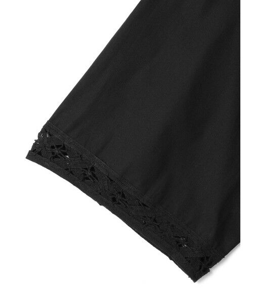 mizuiro ind ミズイロインド バテンレース ワイドシャツ ブラック mizuiro ind バテンレースワイドシャツ （シャツ・ブラウス