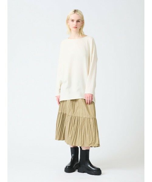 mizuiro ind / ミズイロインド カットソー | mizuiro ind ジョーゼットボートネックコクーンプルオーバー | 詳細15