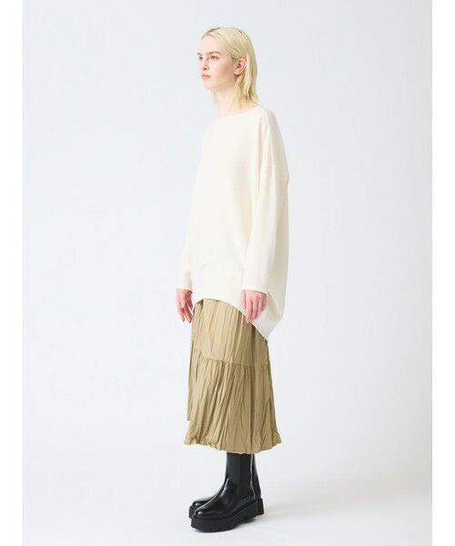 mizuiro ind / ミズイロインド カットソー | mizuiro ind ジョーゼットボートネックコクーンプルオーバー | 詳細16