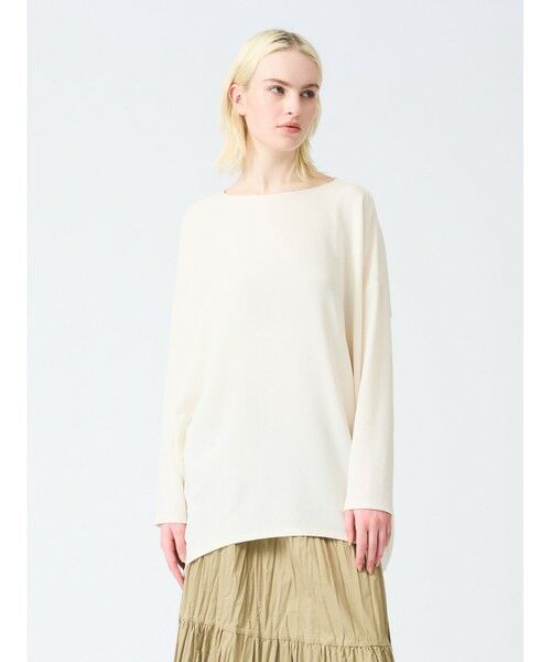 mizuiro ind / ミズイロインド カットソー | mizuiro ind ジョーゼットボートネックコクーンプルオーバー | 詳細10