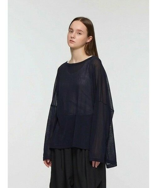 mizuiro ind / ミズイロインド カットソー | mizuiro ind メッシュロングスリーブワイドT | 詳細10