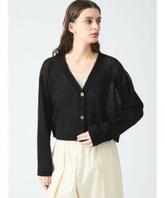 mizuiro ind / ミズイロインド カーディガン・ボレロ | mizuiro ind メッシュVネックショートカーディガン