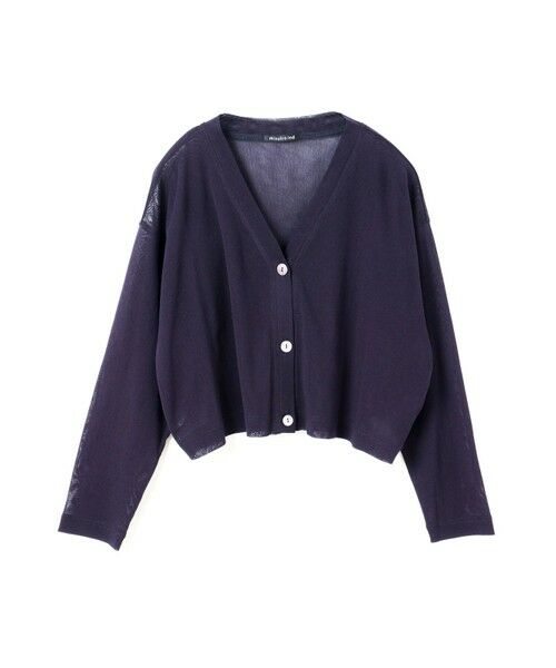 mizuiro ind/ミズイロインド mizuiro ind メッシュVネックショートカーディガン ネイビー(color77) FREE mizuiro ind/ミズイロインド mizuiro ind メッシュVネックショートカーディガン ネイビー(color77) FREE