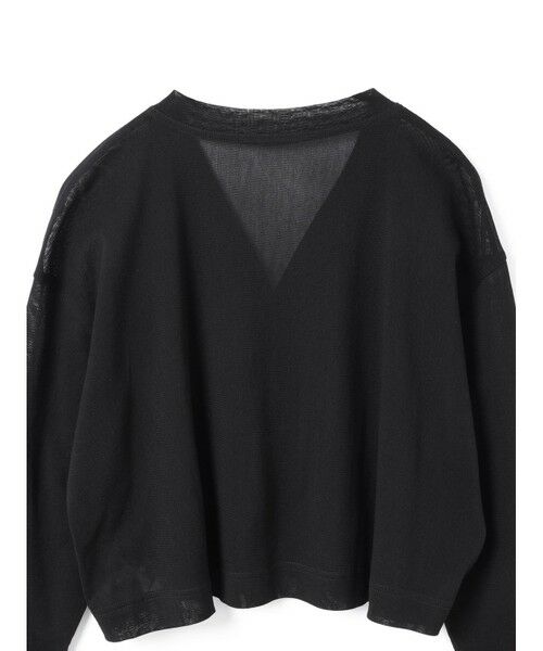はなみず　0107 ♡ セール】 mizuiro ind メッシュVネックショートカーディガン