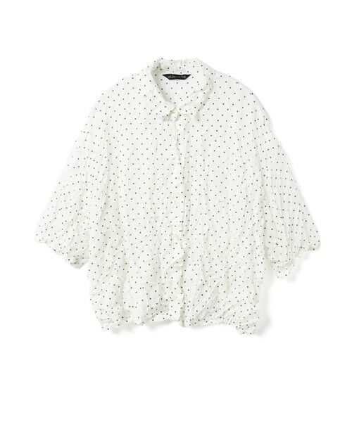 mizuiro ind/ミズイロインド mizuiro ind ドットキャッチワッシャーシャツ オフホワイト(color11) FREE mizuiro ind/ミズイロインド mizuiro ind ドットキャッチワッシャーシャツ オフホワイト(color11) FREE