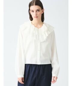 mizuiro ind / ミズイロインド シャツ・ブラウス | mizuiro ind ダブルフリルカラーシャツ