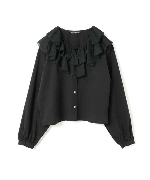 mizuiro ind/ミズイロインド mizuiro ind ダブルフリルカラーシャツ ブラック(color99) FREE mizuiro ind/ミズイロインド mizuiro ind ダブルフリルカラーシャツ ブラック(color99) FREE