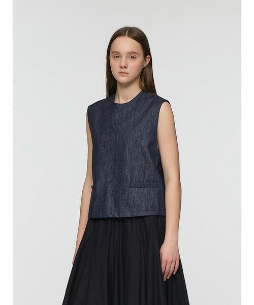 mizuiro ind / ミズイロインド ベスト | mizuiro ind デニムショートベスト | 詳細4