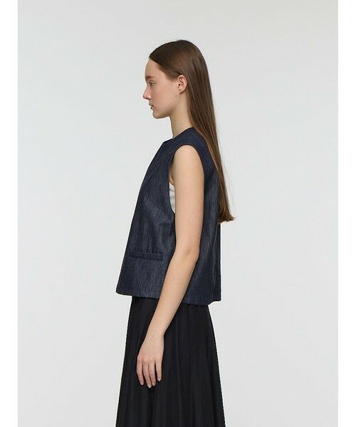mizuiro ind / ミズイロインド ベスト | mizuiro ind デニムショートベスト | 詳細5