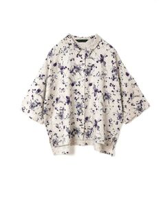 mizuiro ind / ミズイロインド シャツ・ブラウス | mizuiro ind レーヨンリネンプリントワイドシャツ