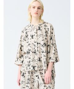 mizuiro ind / ミズイロインド シャツ・ブラウス | mizuiro ind レーヨンリネンプリントワイドシャツ