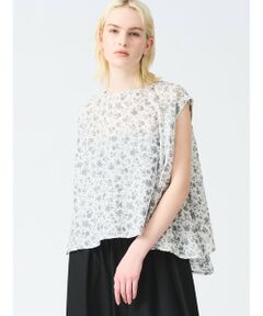 mizuiro ind / ミズイロインド シャツ・ブラウス | mizuiro ind スモールフラワーノースリーブフレアプルオーバー