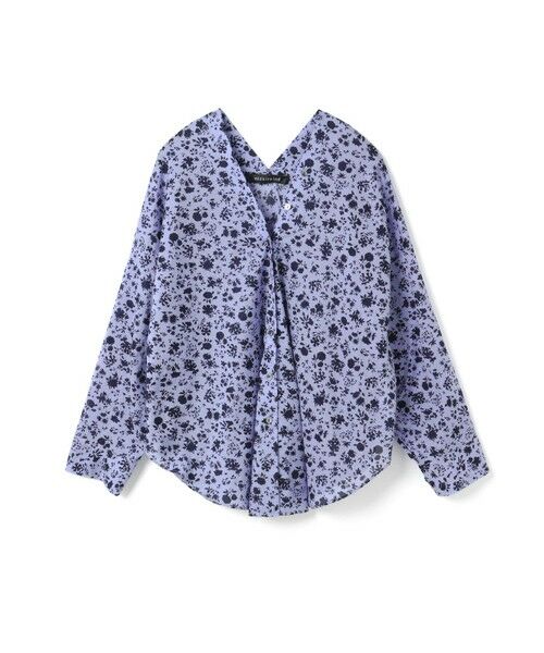 mizuiro ind/ミズイロインド mizuiro ind スモールフラワーVネックシャツ サックス(color30) FREE mizuiro ind/ミズイロインド mizuiro ind スモールフラワーVネックシャツ サックス(color30) FREE