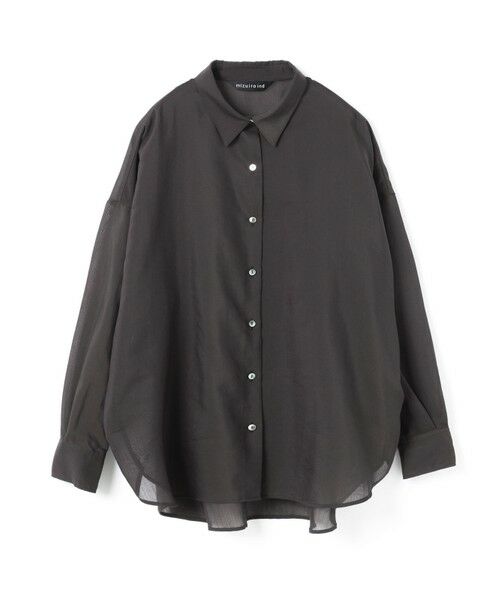 mizuiro ind/ミズイロインド mizuiro ind シアーワイドシャツ チャコールグレー(color92) FREE mizuiro ind/ミズイロインド mizuiro ind シアーワイドシャツ チャコールグレー(color92) FREE