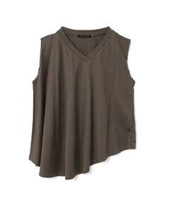 mizuiro ind / ミズイロインド カットソー | mizuiro ind Vネックアシンメトリーノースリーブプルオーバー
